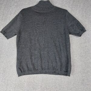 WORTHINGTON WOMENS BLACK 100% MERINO WOOL SHORT SLEEVE TURTLENECK SWEATER SIZE L